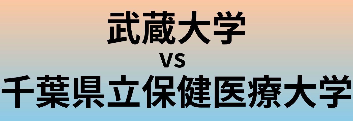 武蔵大学と千葉県立保健医療大学 のどちらが良い大学?