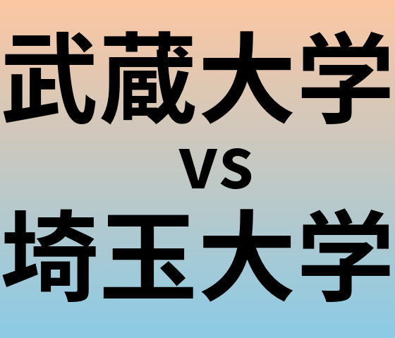 武蔵大学と埼玉大学 のどちらが良い大学?