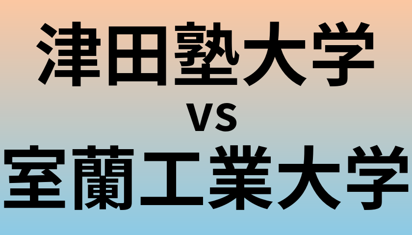 津田塾大学と室蘭工業大学 のどちらが良い大学?