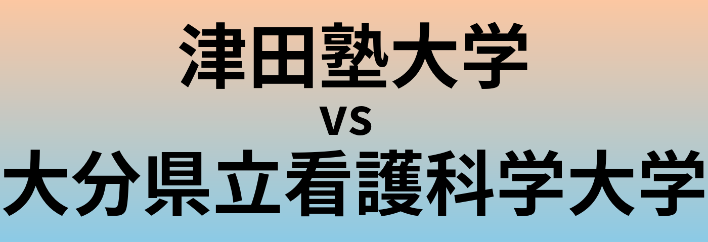 津田塾大学と大分県立看護科学大学 のどちらが良い大学?