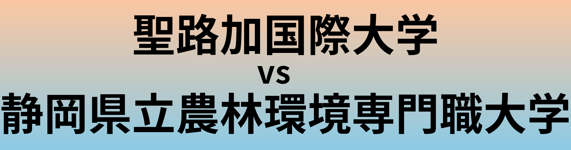 聖路加国際大学と静岡県立農林環境専門職大学 のどちらが良い大学?