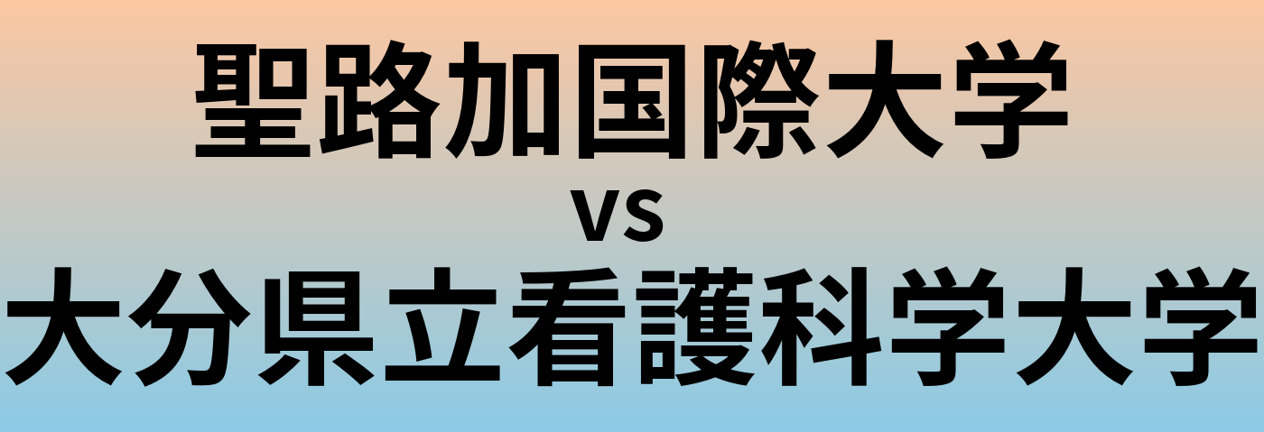 聖路加国際大学と大分県立看護科学大学 のどちらが良い大学?