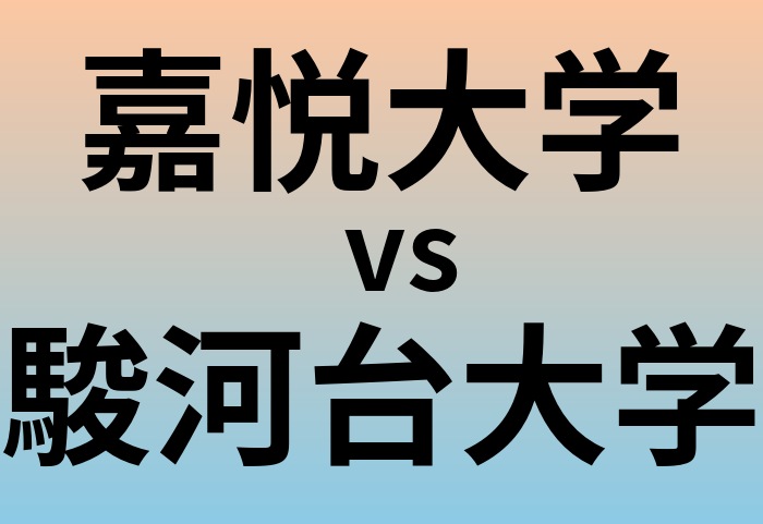 嘉悦大学と駿河台大学 のどちらが良い大学?