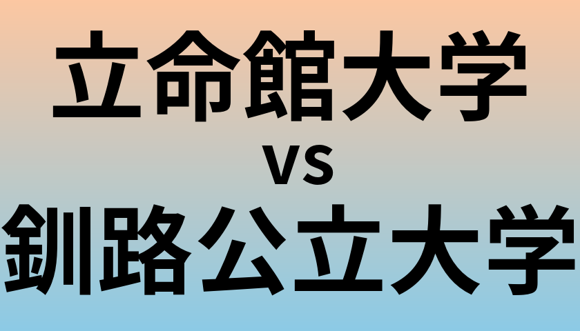 立命館大学と釧路公立大学 のどちらが良い大学?