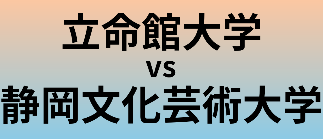 立命館大学と静岡文化芸術大学 のどちらが良い大学?