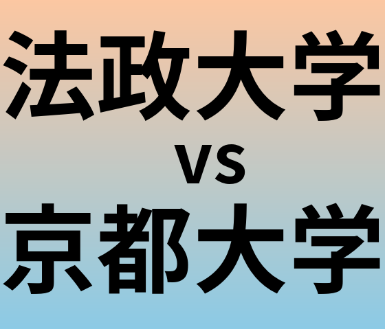 法政大学と京都大学 のどちらが良い大学?