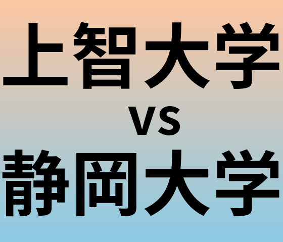 上智大学と静岡大学 のどちらが良い大学?