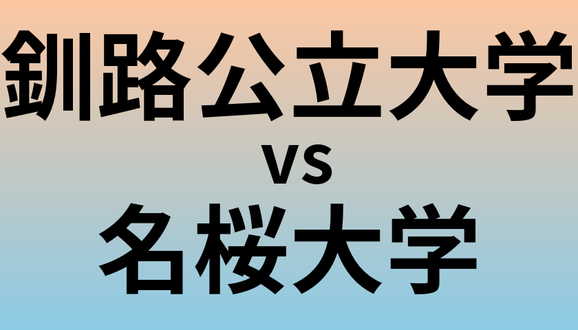 釧路公立大学と名桜大学 のどちらが良い大学?