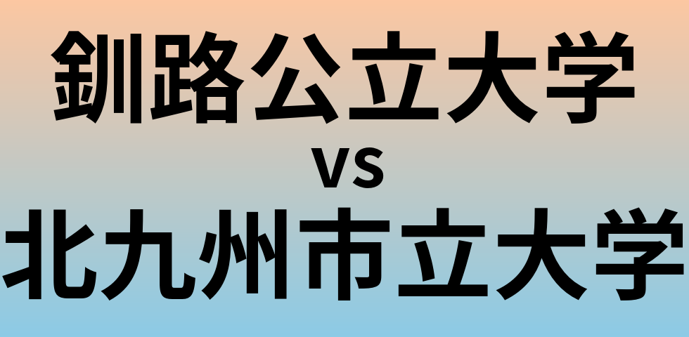 釧路公立大学と北九州市立大学 のどちらが良い大学?