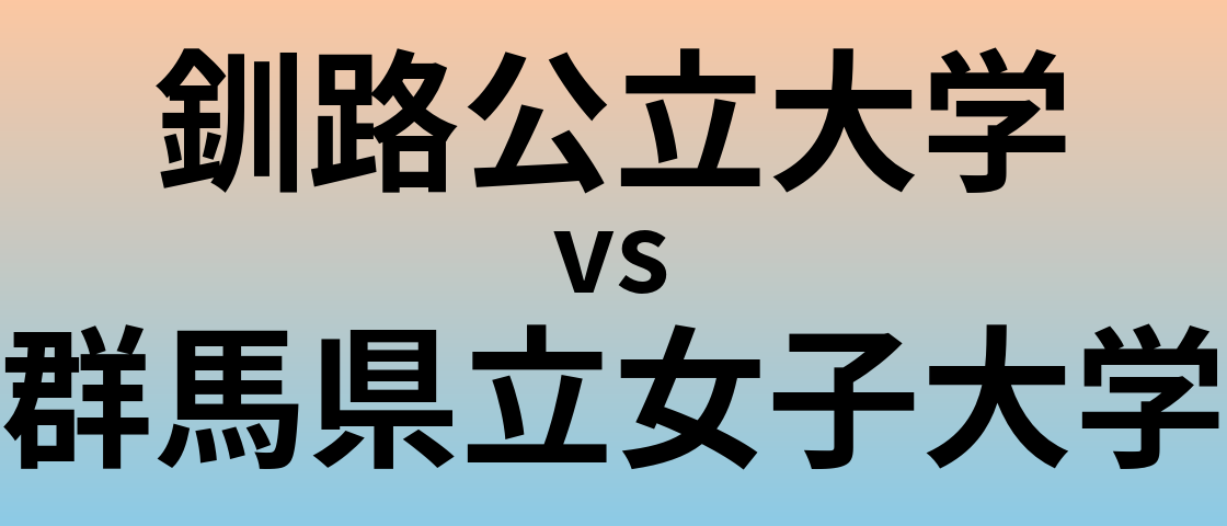 釧路公立大学と群馬県立女子大学 のどちらが良い大学?