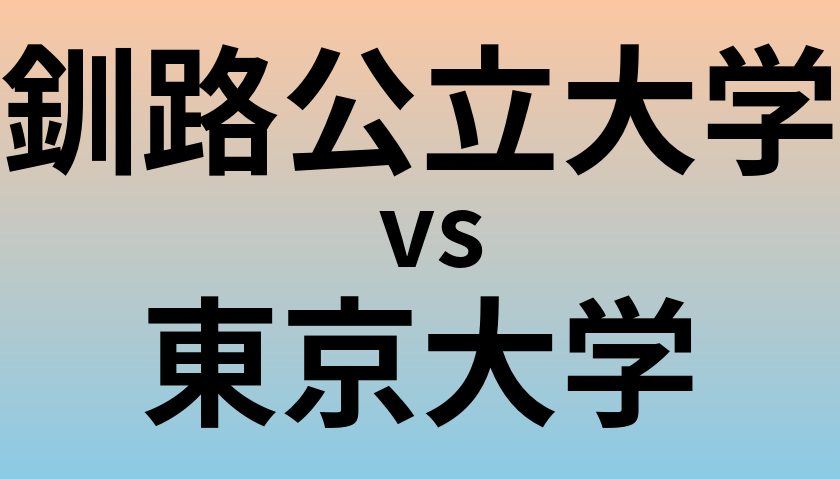釧路公立大学と東京大学 のどちらが良い大学?