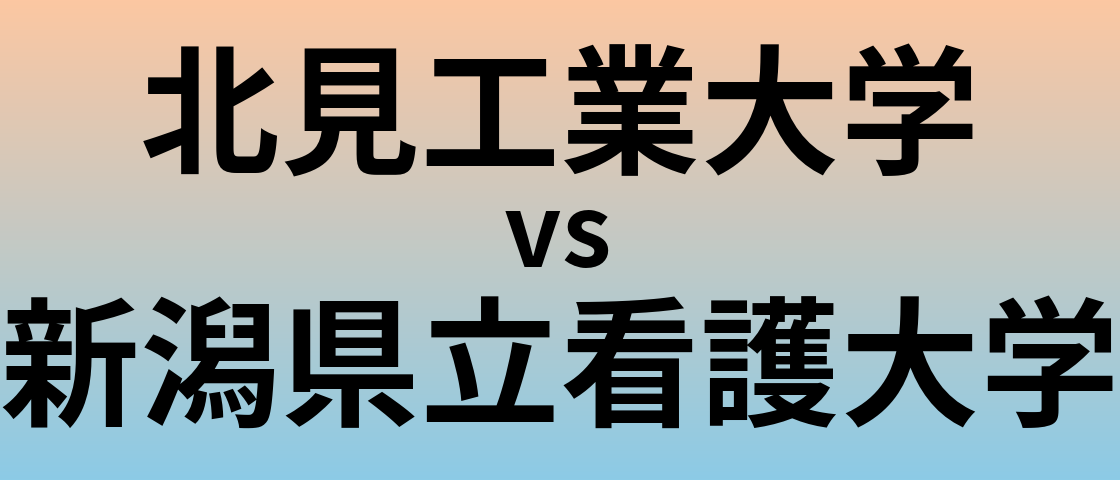 北見工業大学と新潟県立看護大学 のどちらが良い大学?