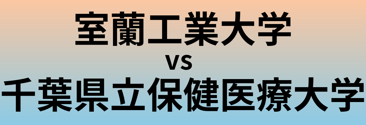 室蘭工業大学と千葉県立保健医療大学 のどちらが良い大学?