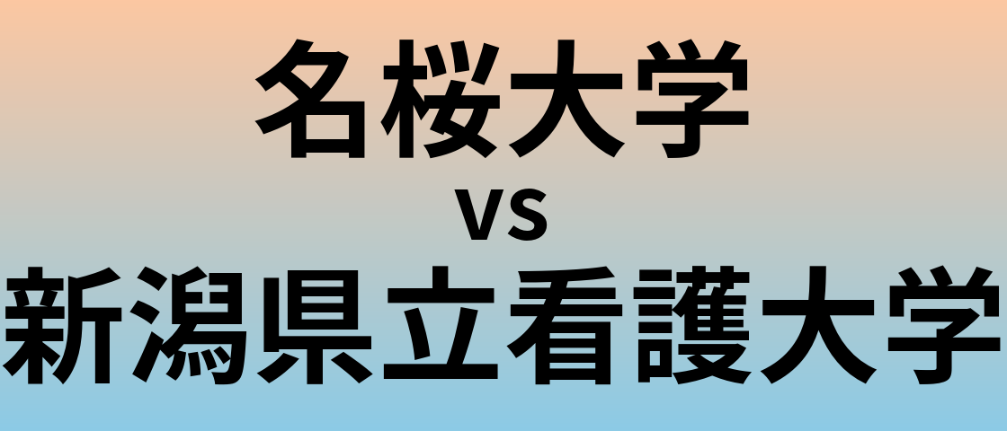 名桜大学と新潟県立看護大学 のどちらが良い大学?