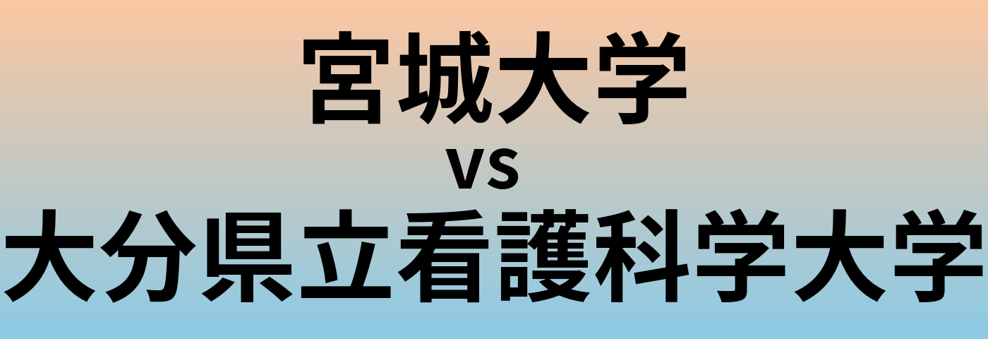 宮城大学と大分県立看護科学大学 のどちらが良い大学?