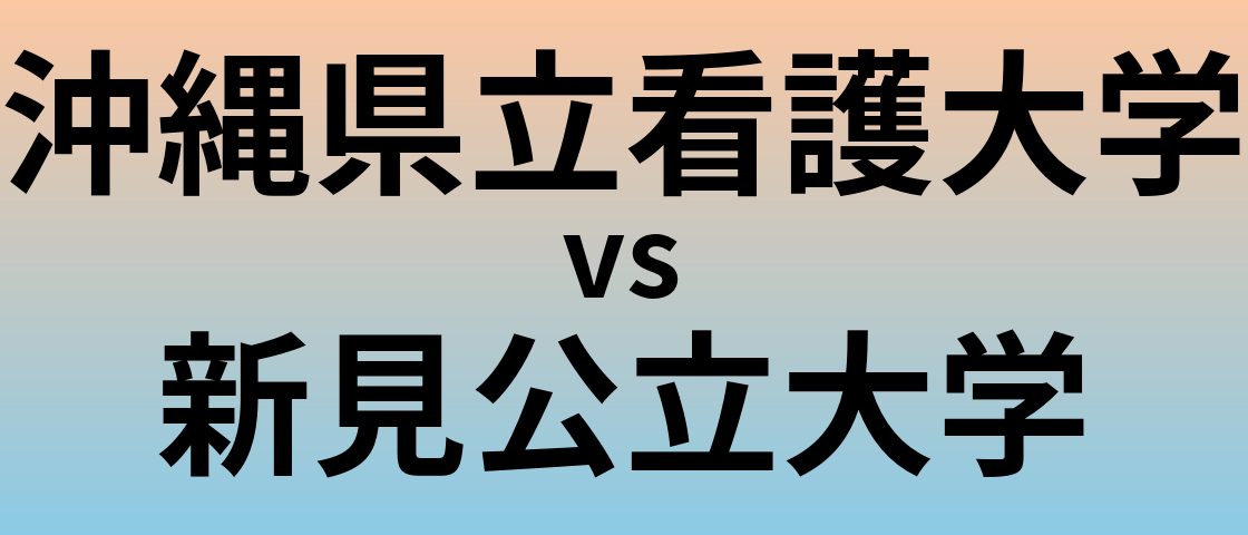 沖縄県立看護大学と新見公立大学 のどちらが良い大学?
