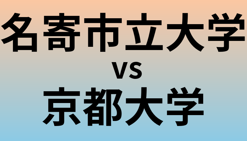 名寄市立大学と京都大学 のどちらが良い大学?