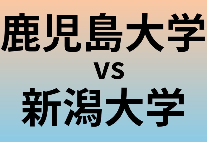 鹿児島大学と新潟大学 のどちらが良い大学?