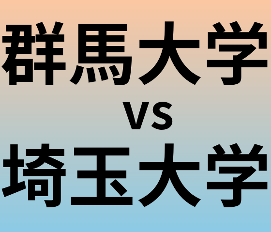 群馬大学と埼玉大学 のどちらが良い大学?