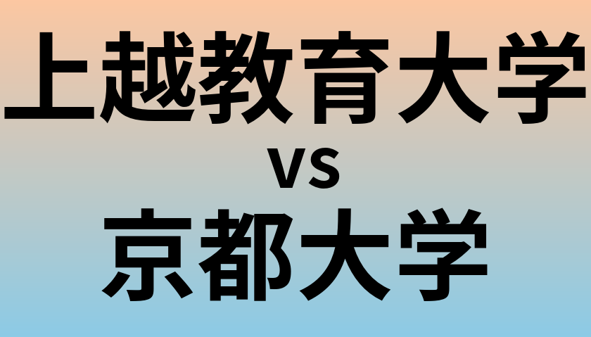 上越教育大学と京都大学 のどちらが良い大学?