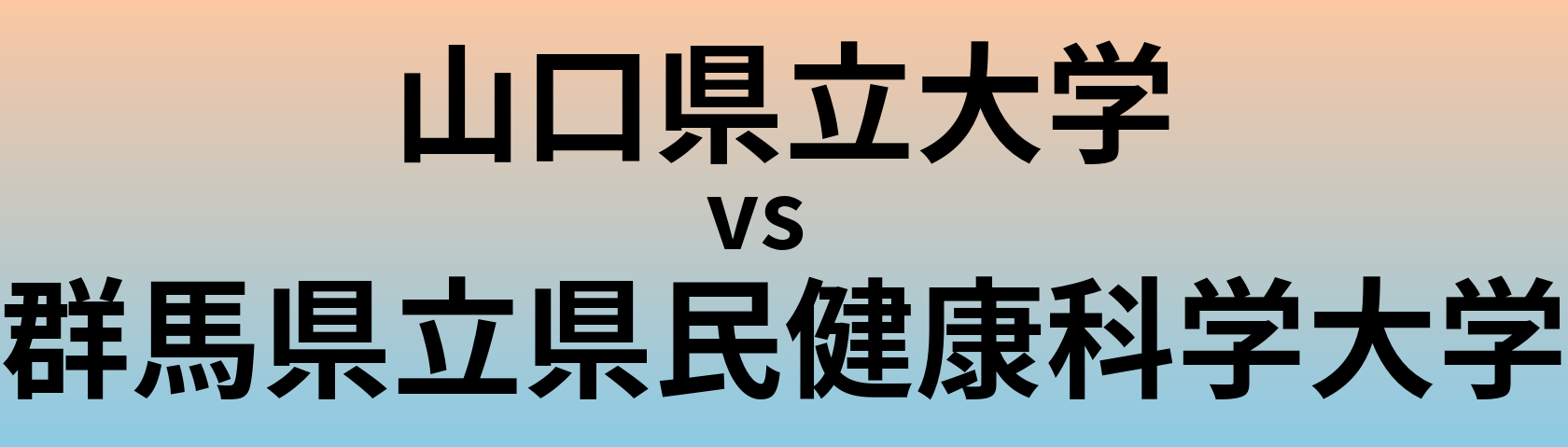 山口県立大学と群馬県立県民健康科学大学 のどちらが良い大学?