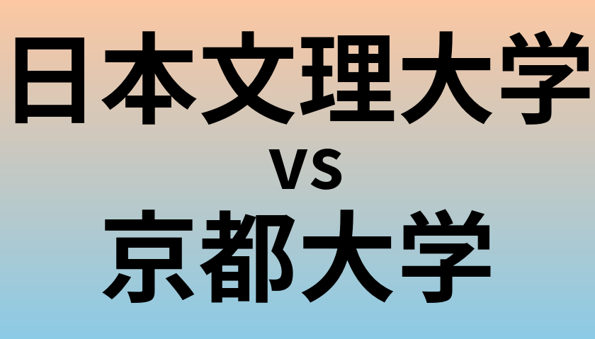 日本文理大学と京都大学 のどちらが良い大学?
