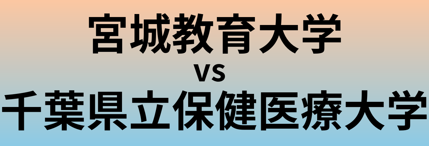 宮城教育大学と千葉県立保健医療大学 のどちらが良い大学?
