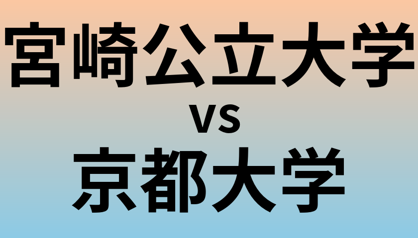 宮崎公立大学と京都大学 のどちらが良い大学?