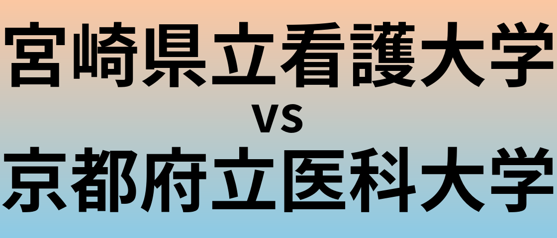宮崎県立看護大学と京都府立医科大学 のどちらが良い大学?