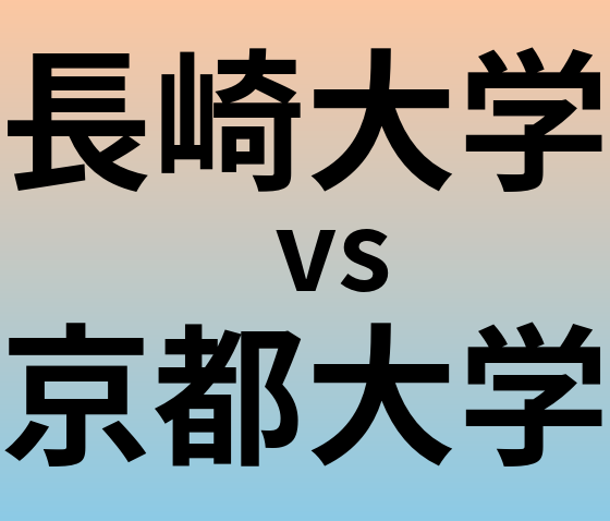 長崎大学と京都大学 のどちらが良い大学?