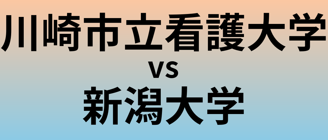 川崎市立看護大学と新潟大学 のどちらが良い大学?