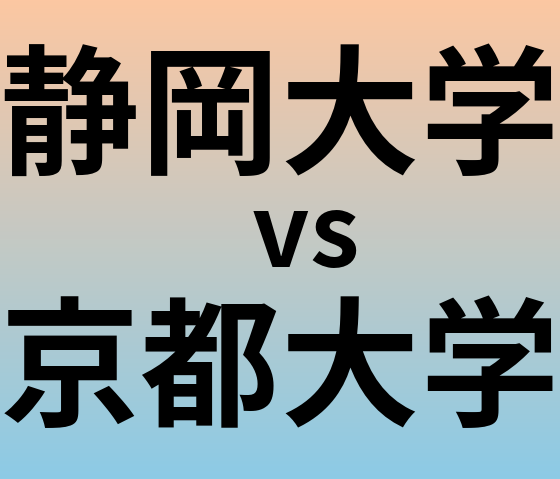 静岡大学と京都大学 のどちらが良い大学?