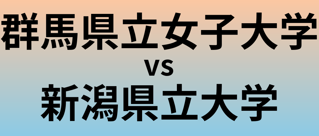 群馬県立女子大学と新潟県立大学 のどちらが良い大学?