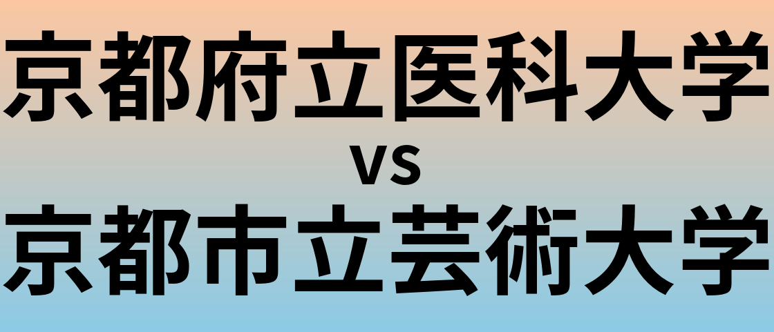 京都府立医科大学と京都市立芸術大学 のどちらが良い大学?