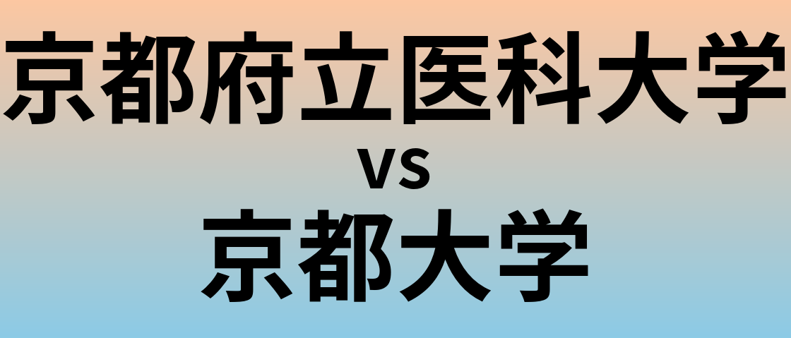 京都府立医科大学と京都大学 のどちらが良い大学?
