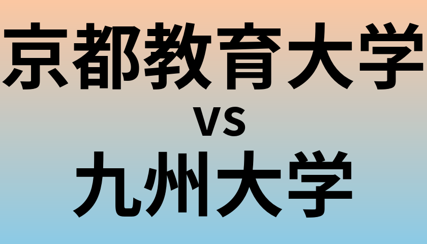 京都教育大学と九州大学 のどちらが良い大学?