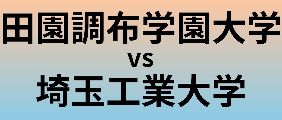 田園調布学園大学と埼玉工業大学 のどちらが良い大学?