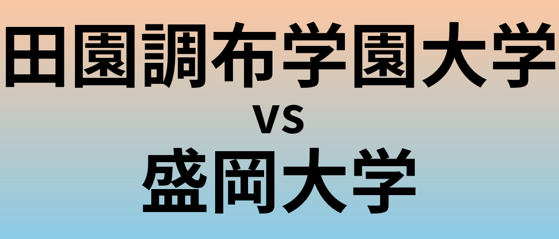 田園調布学園大学と盛岡大学 のどちらが良い大学?