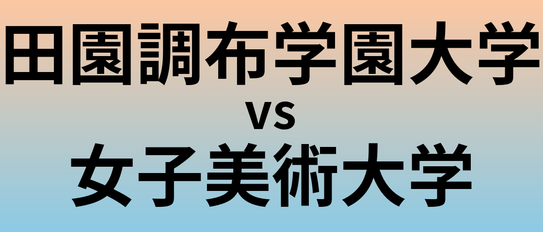 田園調布学園大学と女子美術大学 のどちらが良い大学?