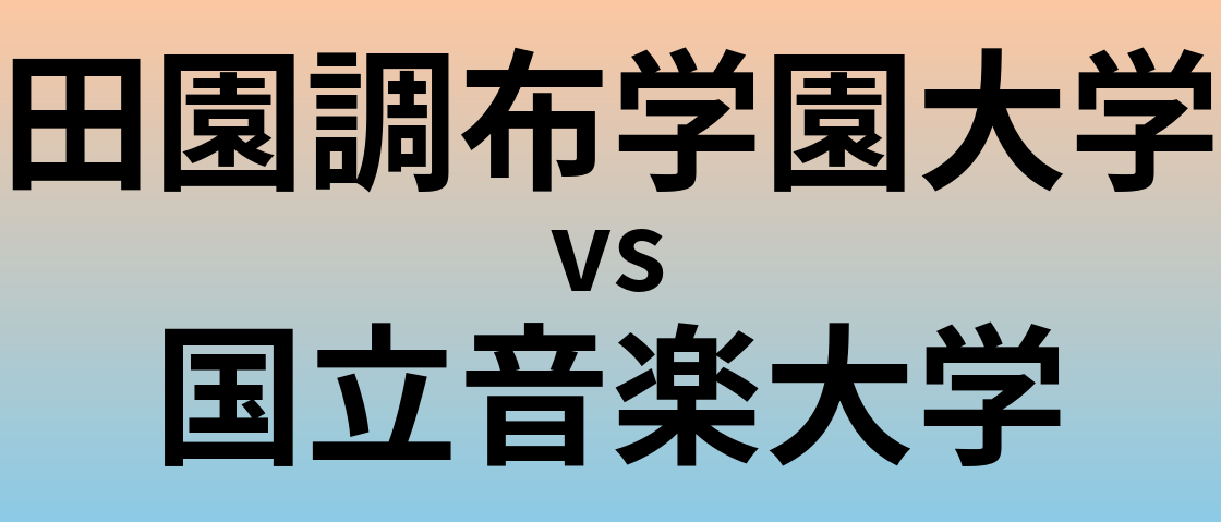 田園調布学園大学と国立音楽大学 のどちらが良い大学?