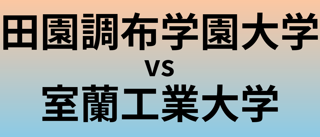 田園調布学園大学と室蘭工業大学 のどちらが良い大学?
