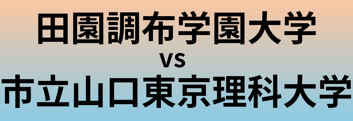 田園調布学園大学と市立山口東京理科大学 のどちらが良い大学?