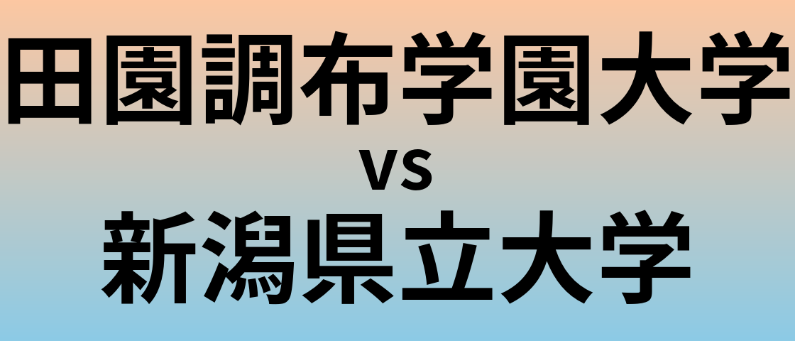 田園調布学園大学と新潟県立大学 のどちらが良い大学?