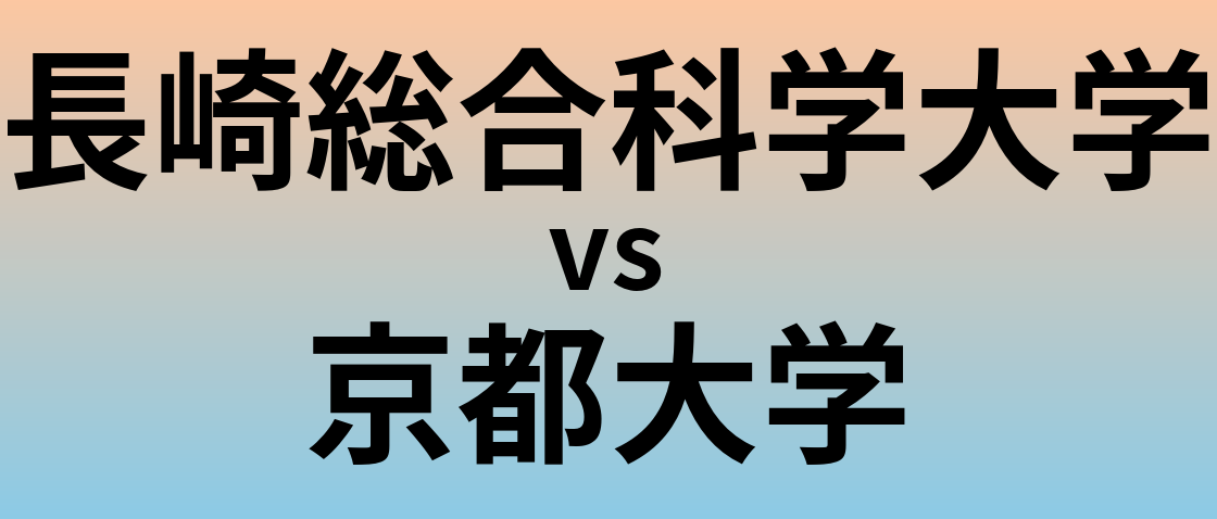 長崎総合科学大学と京都大学 のどちらが良い大学?