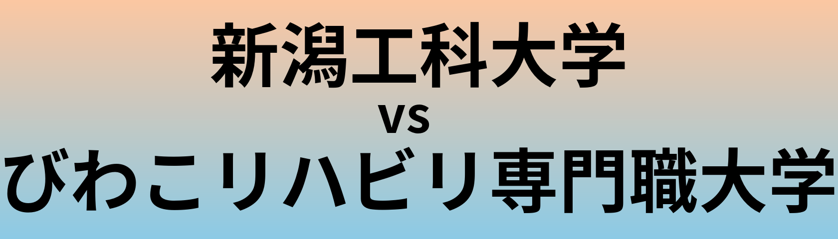 新潟工科大学とびわこリハビリ専門職大学 のどちらが良い大学?