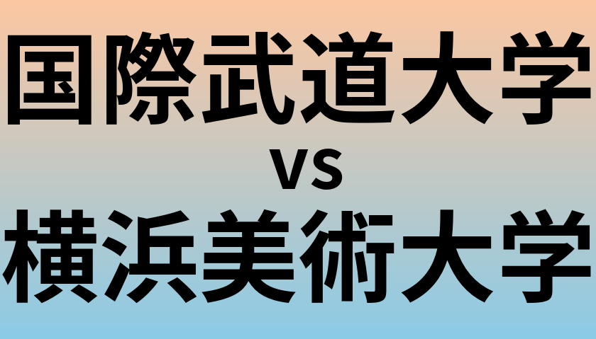 国際武道大学と横浜美術大学 のどちらが良い大学?