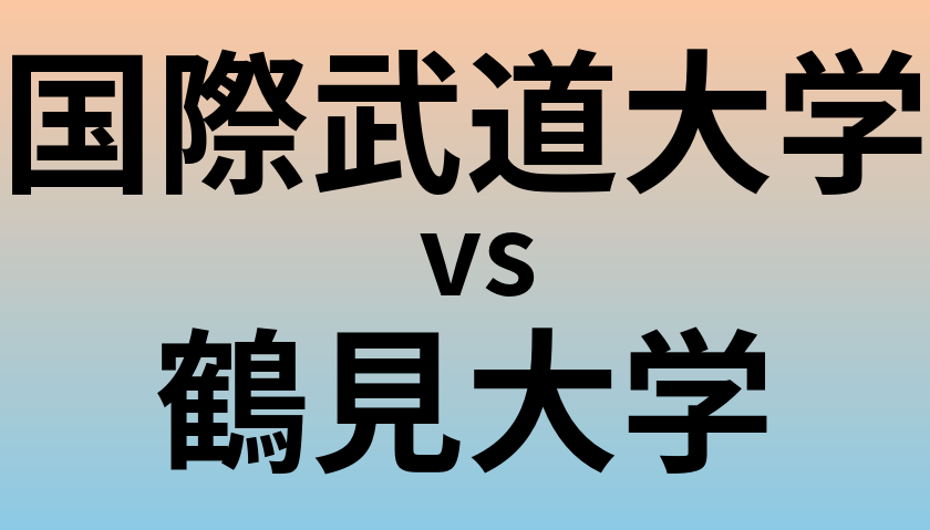 国際武道大学と鶴見大学 のどちらが良い大学?