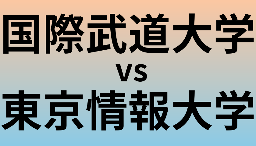 国際武道大学と東京情報大学 のどちらが良い大学?