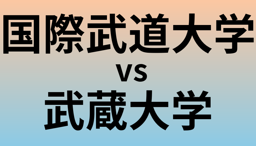 国際武道大学と武蔵大学 のどちらが良い大学?