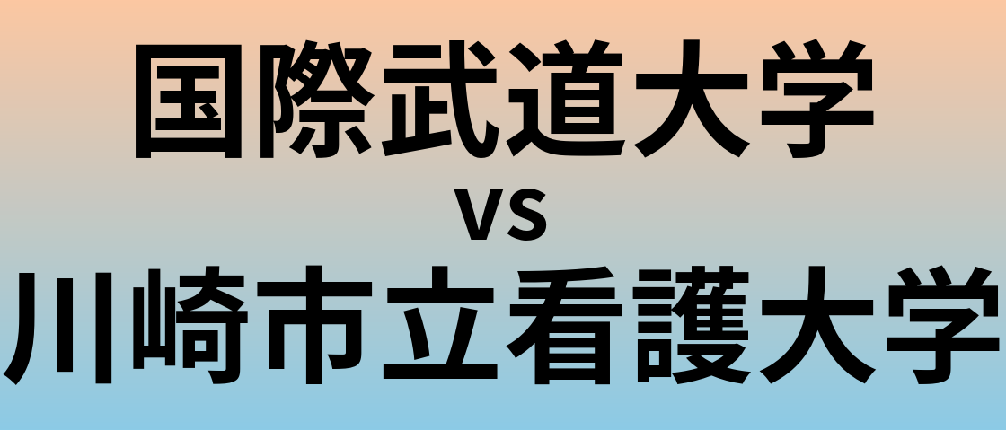 国際武道大学と川崎市立看護大学 のどちらが良い大学?